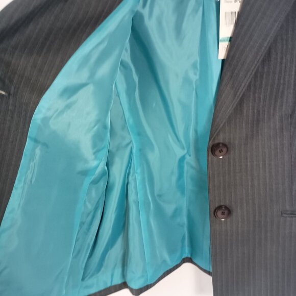 Le Suit Gray Pinstripe 2-Piece Pantsuit Women’s Size 16 NWT Blazer & Pants - Picture 7 of 15